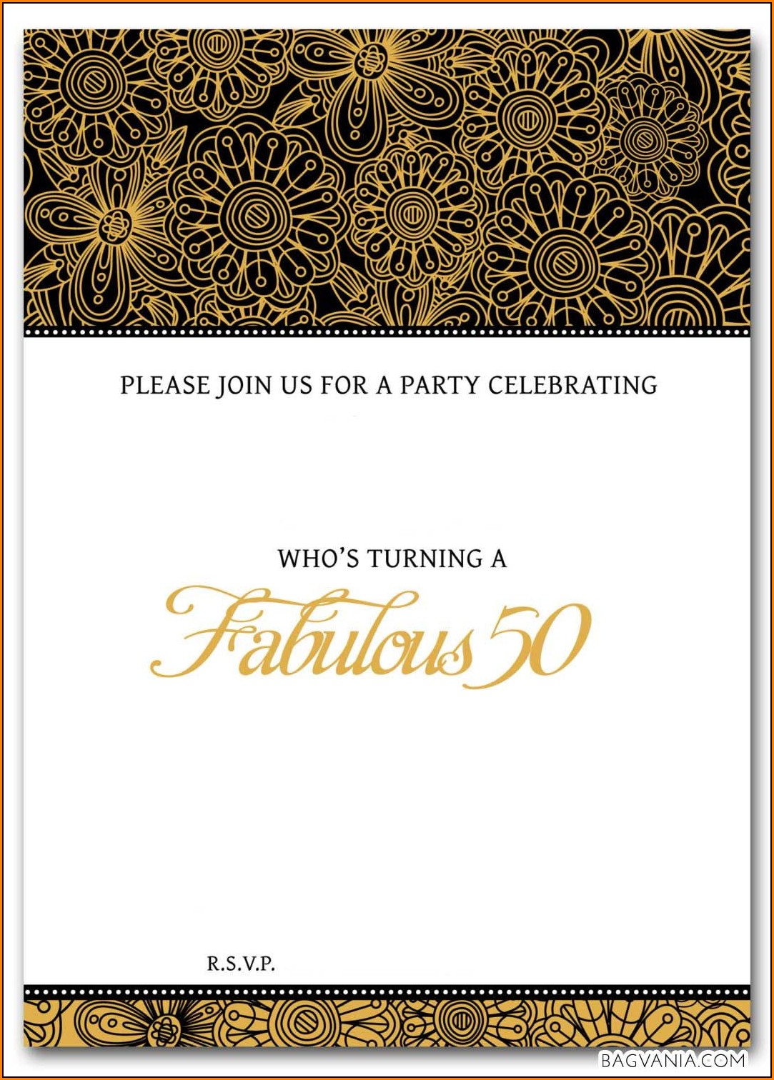 50th Birthday Invitation Templates Free Printable