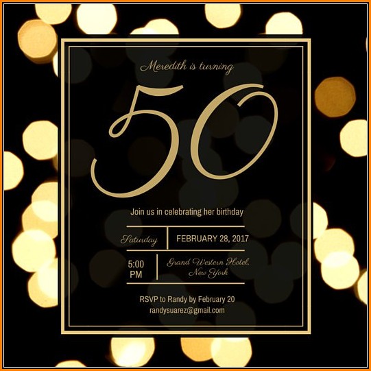 50th Birthday Invitation Templates