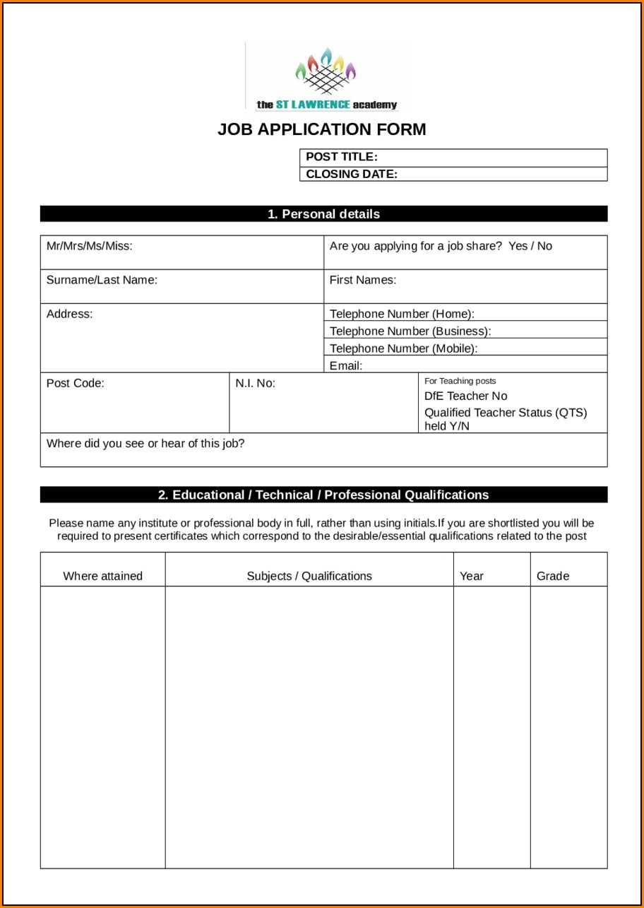7 11 Job Application Form