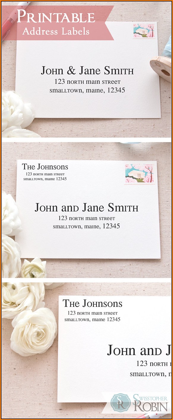 Address Label Templates For Wedding Invitations