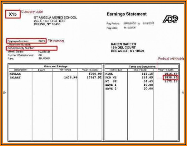 Adp Pay Stub Template Download