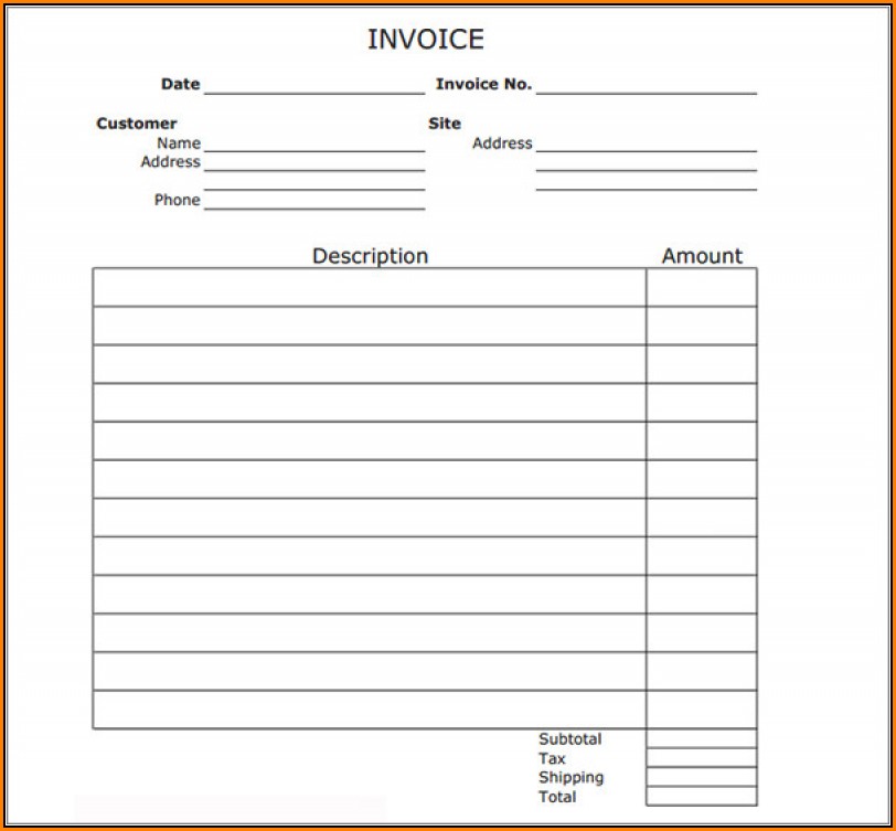 Blank Invoice Form
