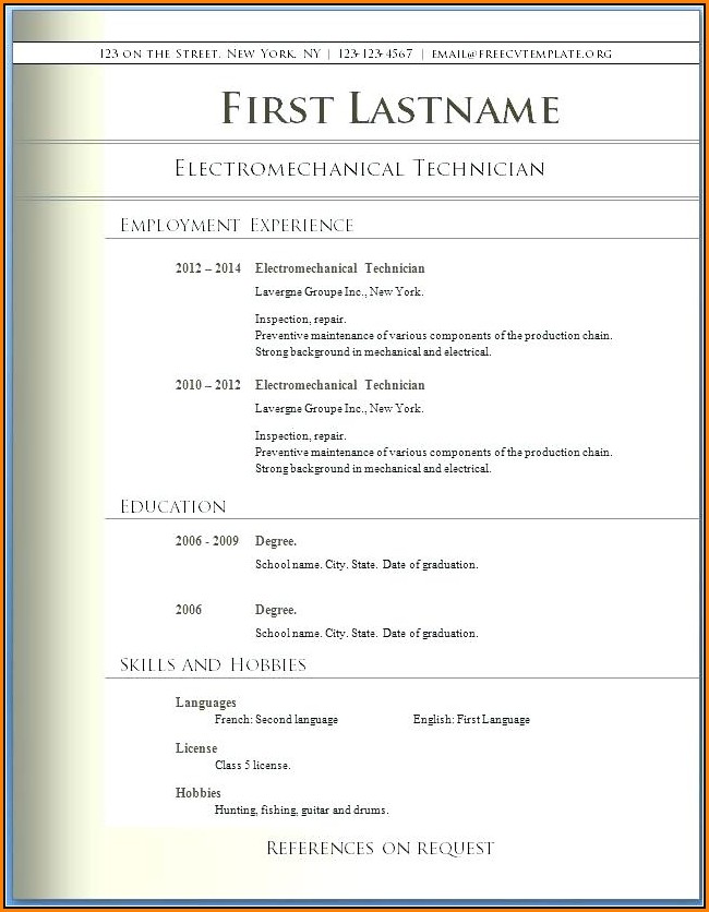 Download Free Resume Templates For Word