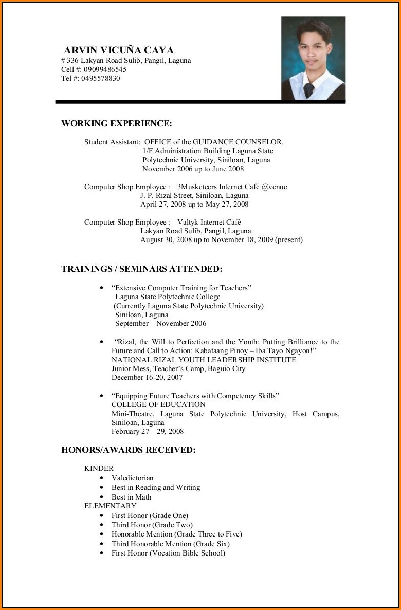 Examples Of Resumes For Education Jobs