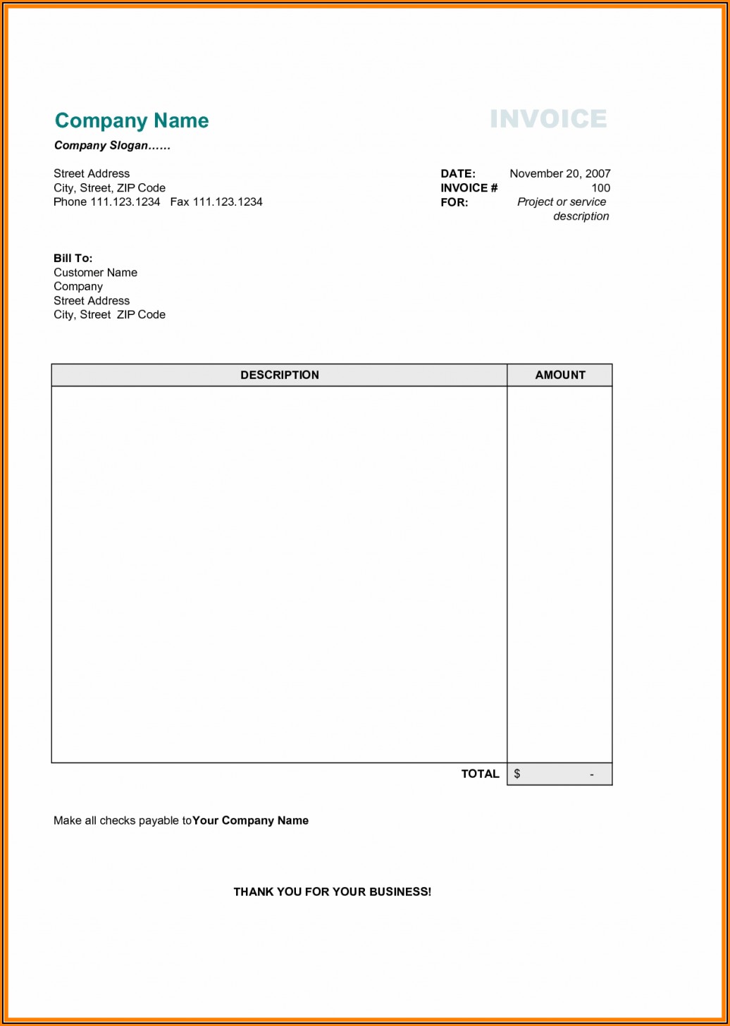 Free Basic Invoice Template Uk