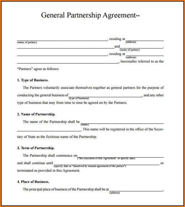 Free Partnership Agreement Form Pdf