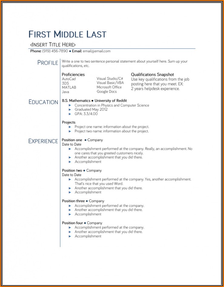 Free Student Resume Templates Word
