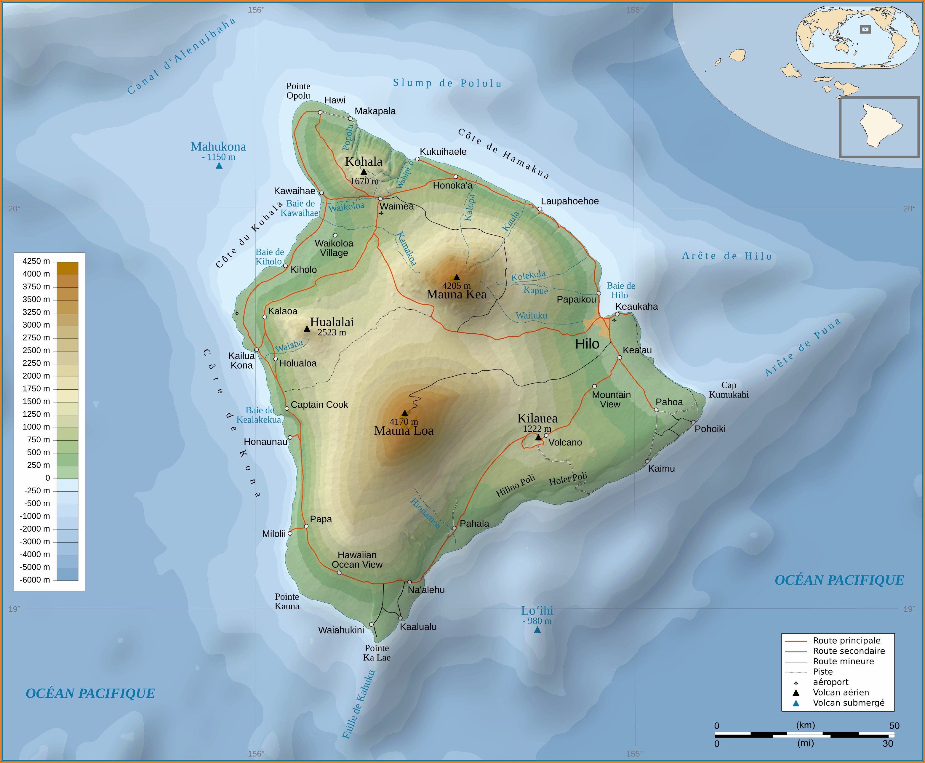 Hawaii Big Island Topographic Map