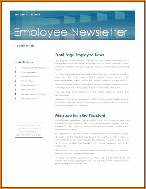 Internal Company Newsletter Templates