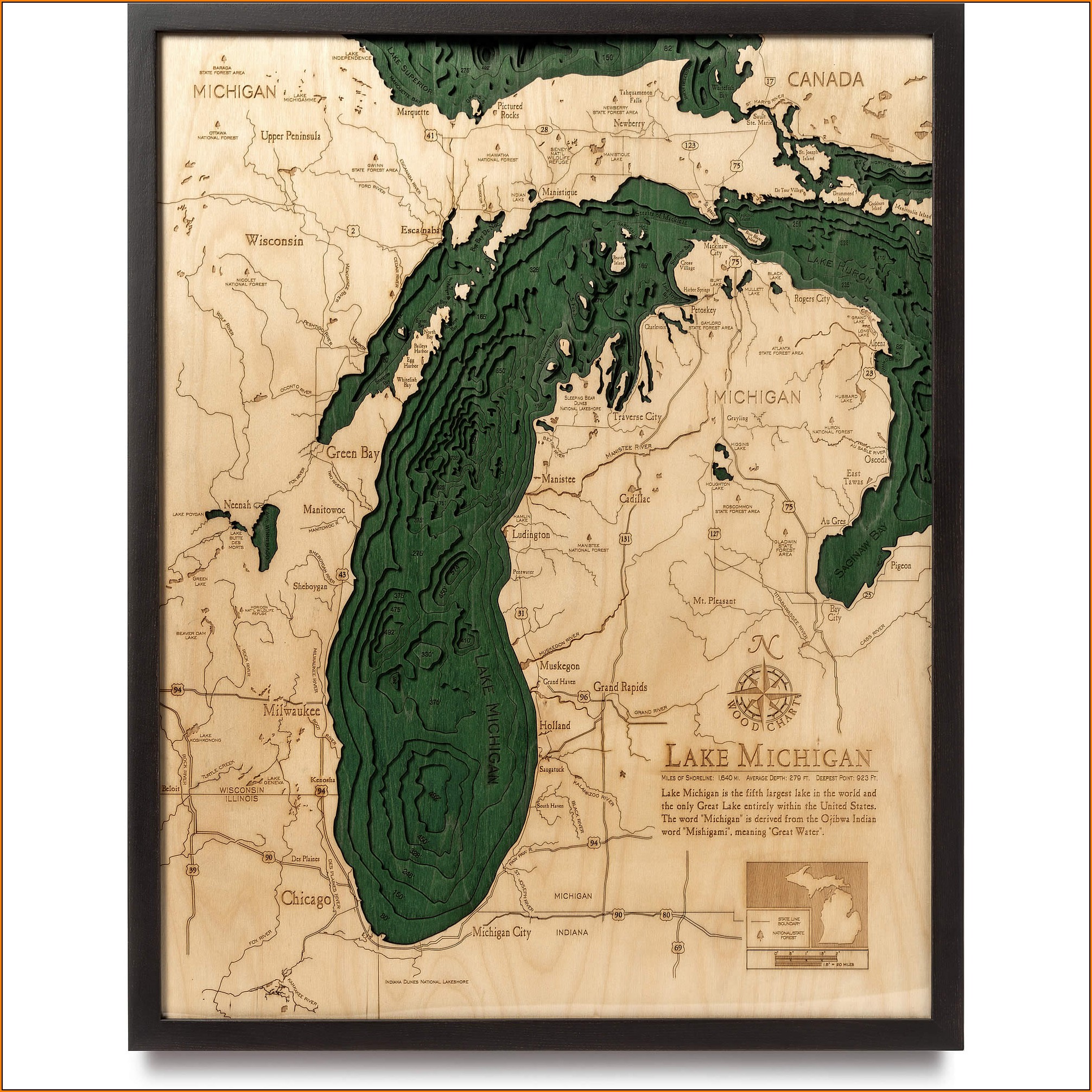 Lake Michigan Topographic Map