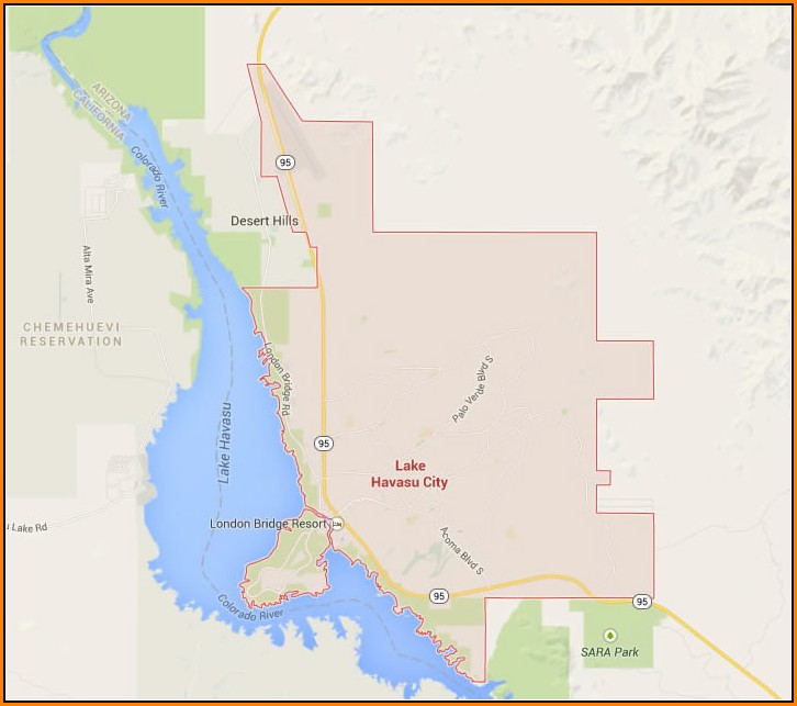 Map Of Lake Havasu City Arizona