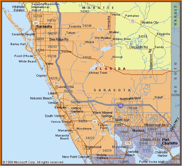 Map Of Sarasota County Florida