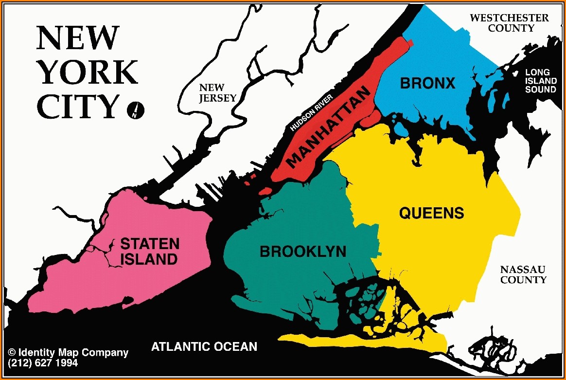 Map Of The Five Boroughs Of New York City