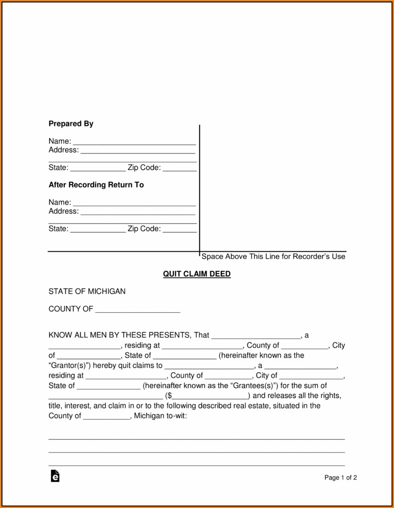 Quit Claim Deed Form Michigan Form Resume Examples Bw9jQ7427X