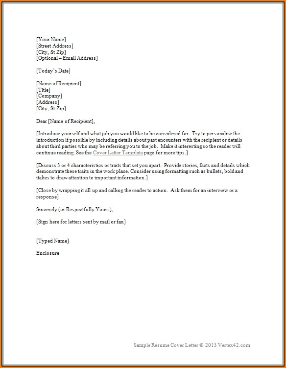Resume And Cover Letter Templates Word