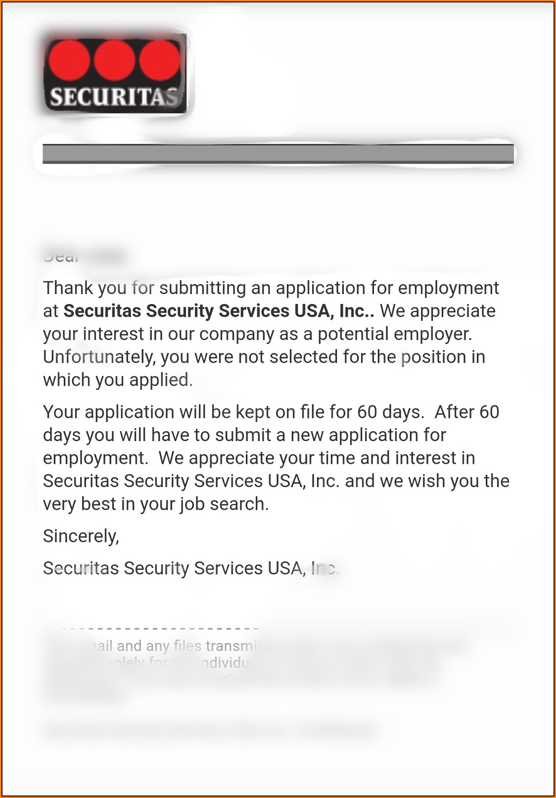 Securitas Job Application Form