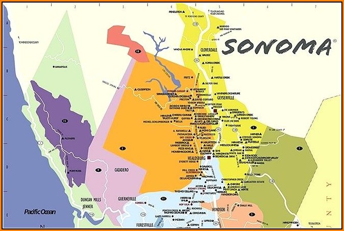 Sonoma County Winery Map