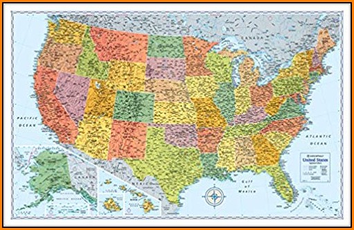 United States Wall Map Laminated