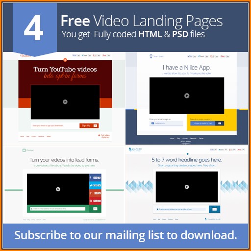 Video Landing Page Templates Free