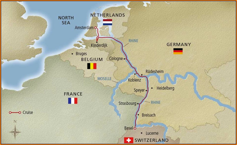 Viking Rhine River Cruise Map