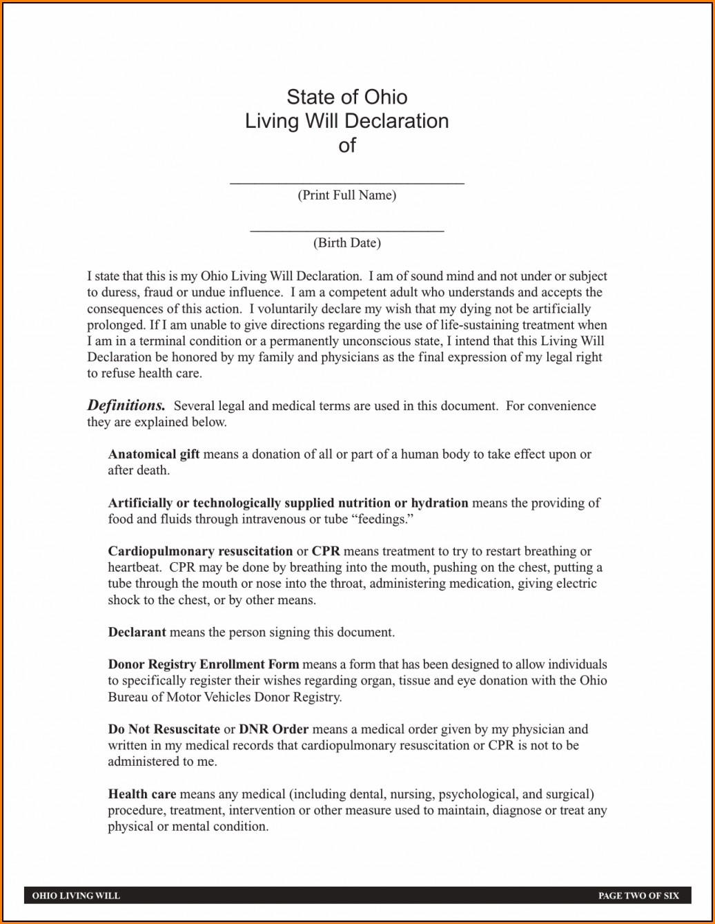 Advance Healthcare Directive Form Nsw