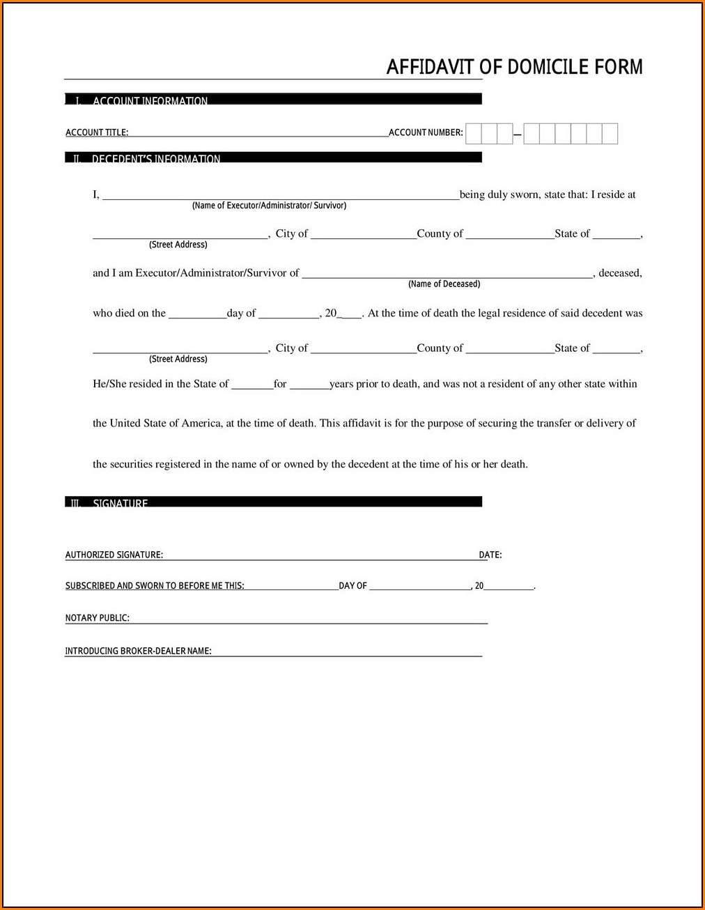 Affidavit Of Domicile Form Computershare Form Resume Examples 