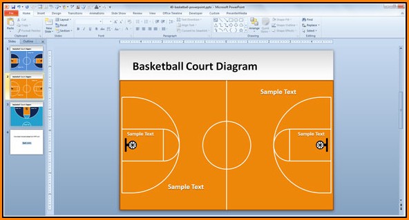 Basketball Court Powerpoint Template