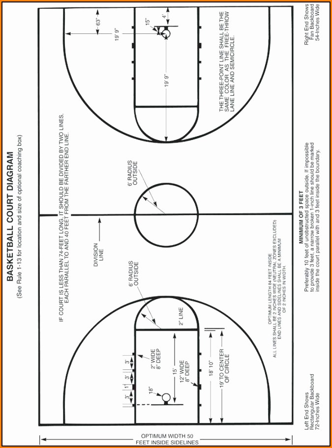 Basketball Court Template For Word