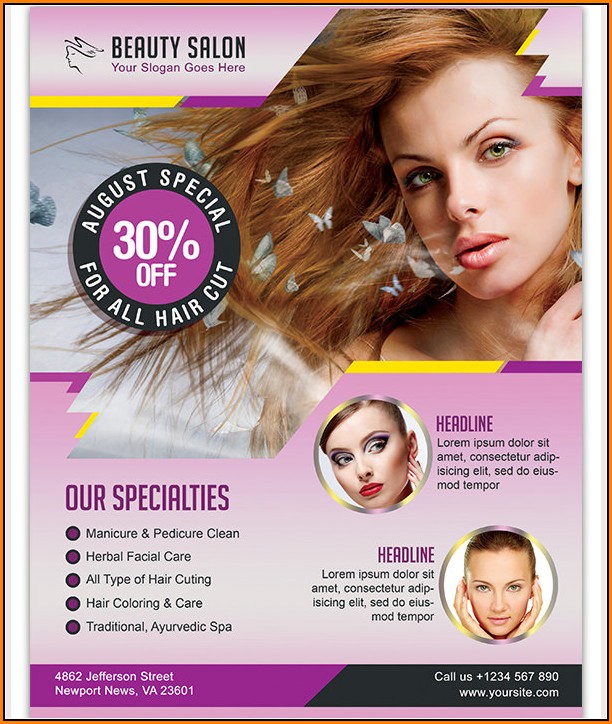 Beauty Parlour Brochure Templates Free Download