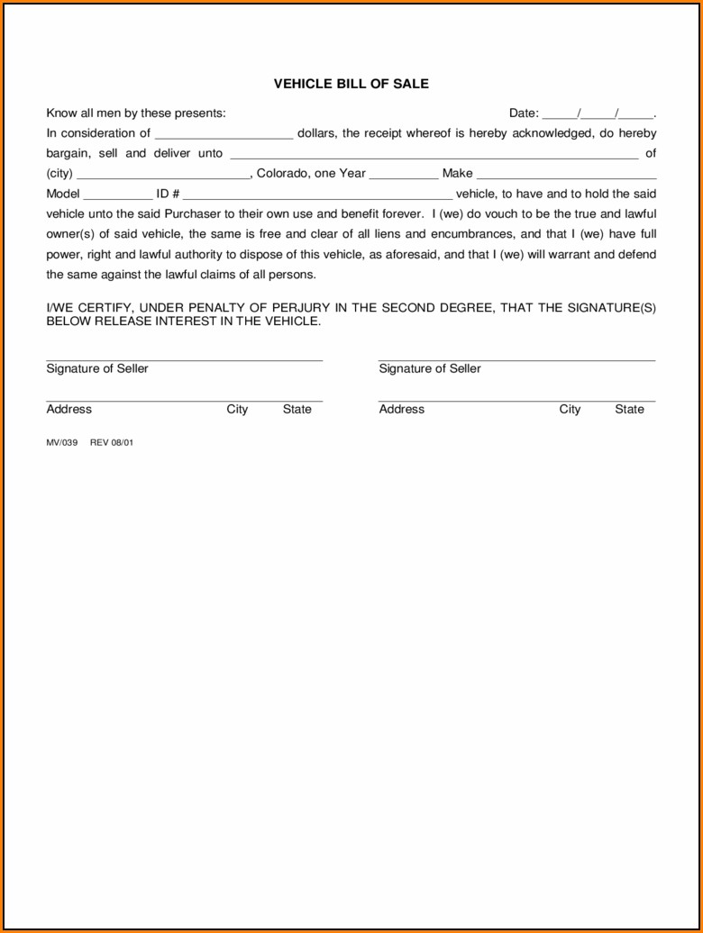 Bill Of Sale Template Colorado Template 1 Resume Examples P32EOm3YJ8