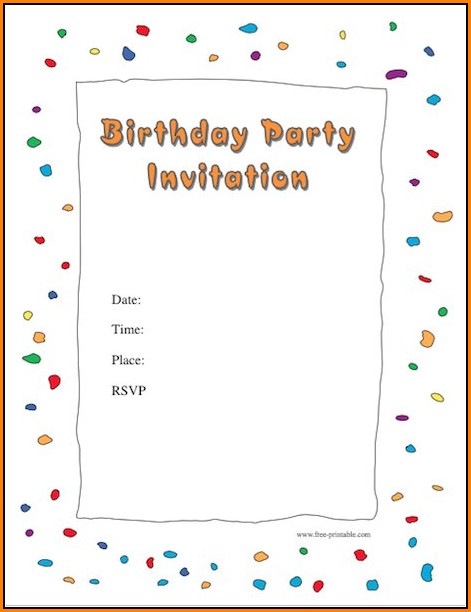 Birthday Party Invitation Templates Free