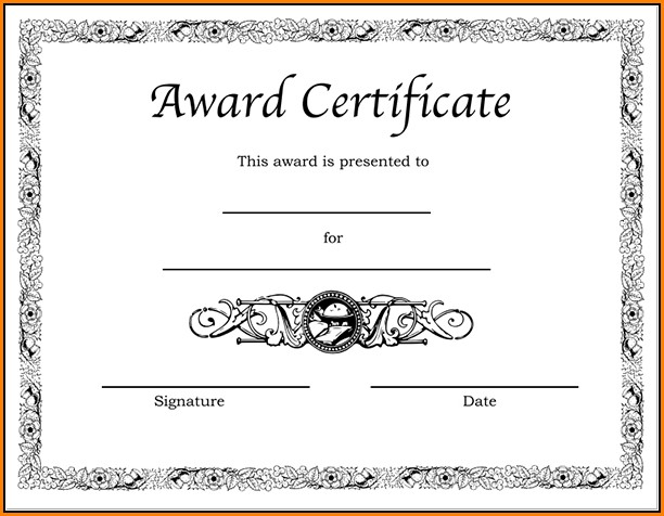 Blank Certificate Template Printable