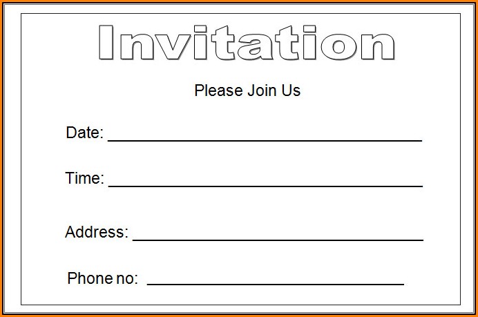 Blank Invitation Templates Free