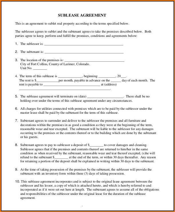Blank Lease Agreement Form