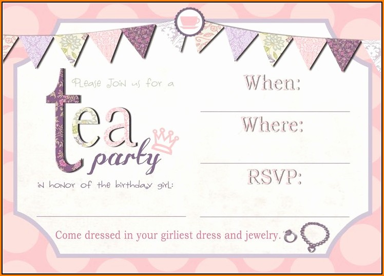 Blank Tea Party Invitation Template