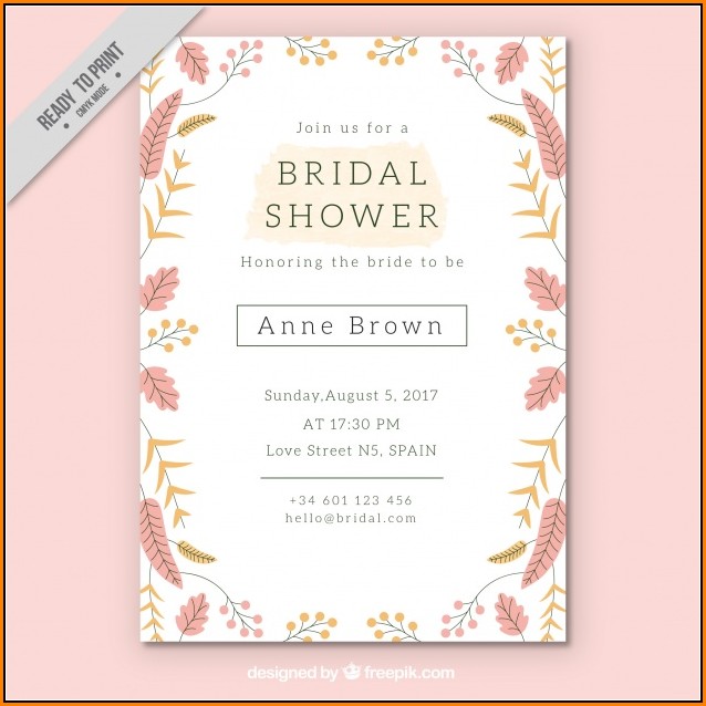 Bridal Shower Invitation Template Free