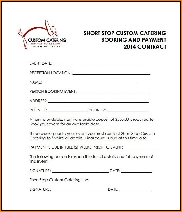 Catering Contract Template Doc