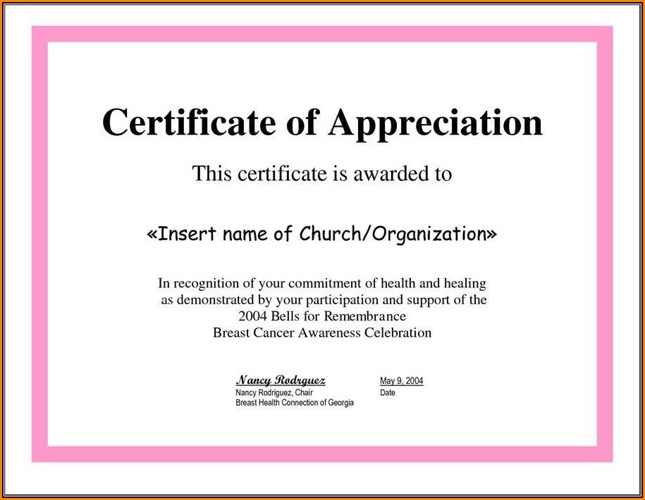 Certificate Of Recognition Template For Teachers
