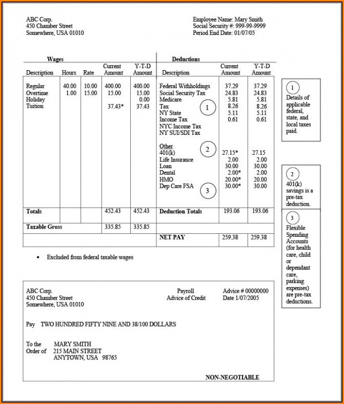 Check Stub Templates Download