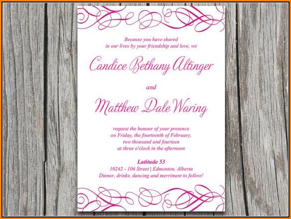 Editable Wedding Invitation Templates Free Download For Word