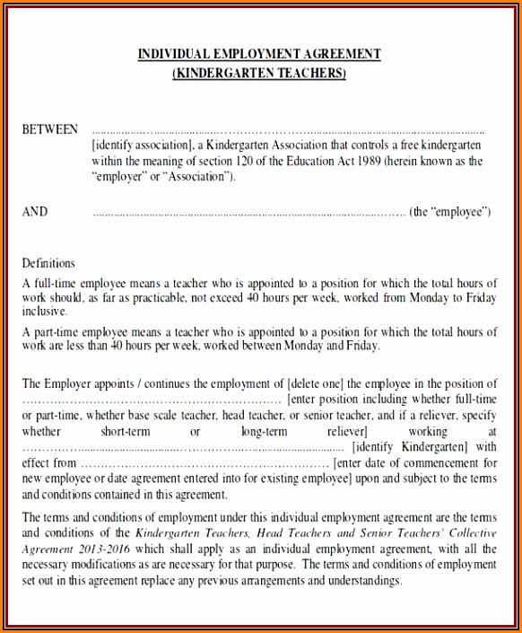 Employment Contract Template Word Doc