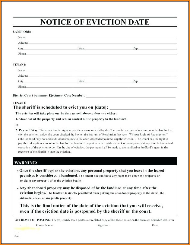 Eviction Letter Template Uk