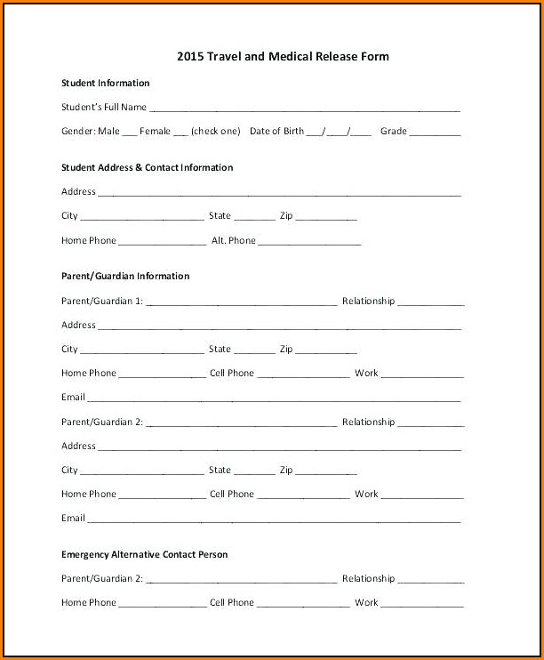 Free Medical Release Form