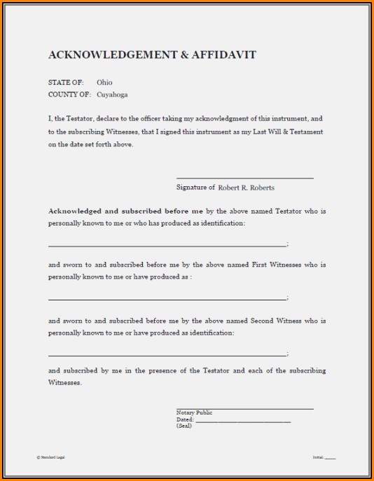 Free Printable Last Will And Testament Blank Forms Florida