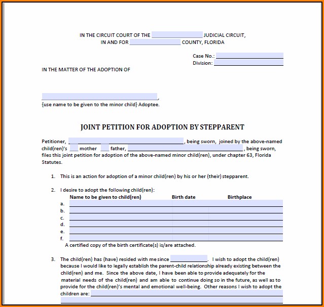Free Stepparent Adoption Forms