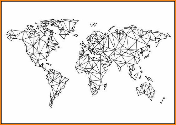 Geometric World Map Wallpaper