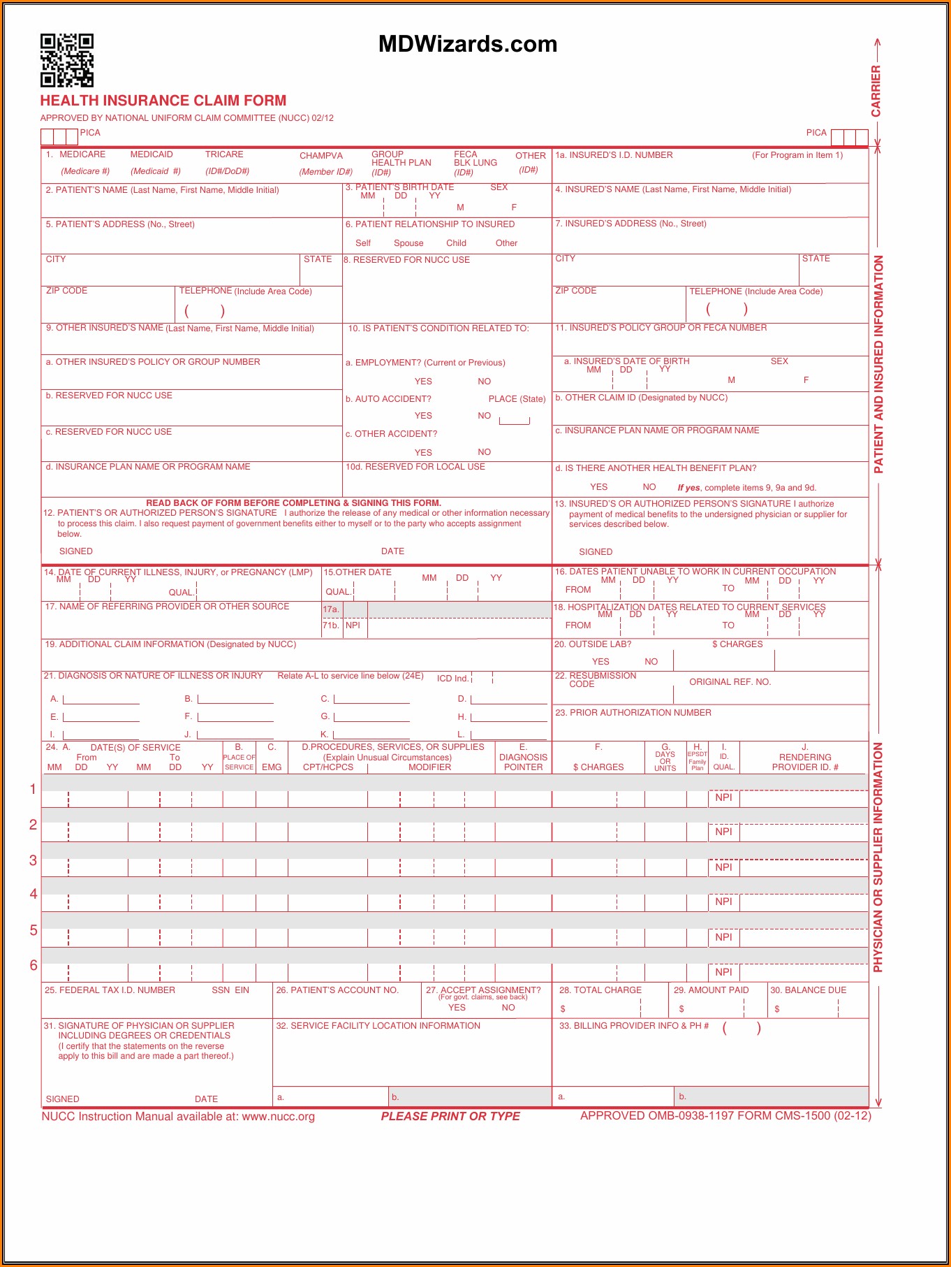 Hcfa Form 1500