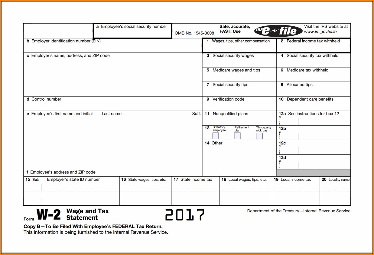 Irs W2 Forms 2018