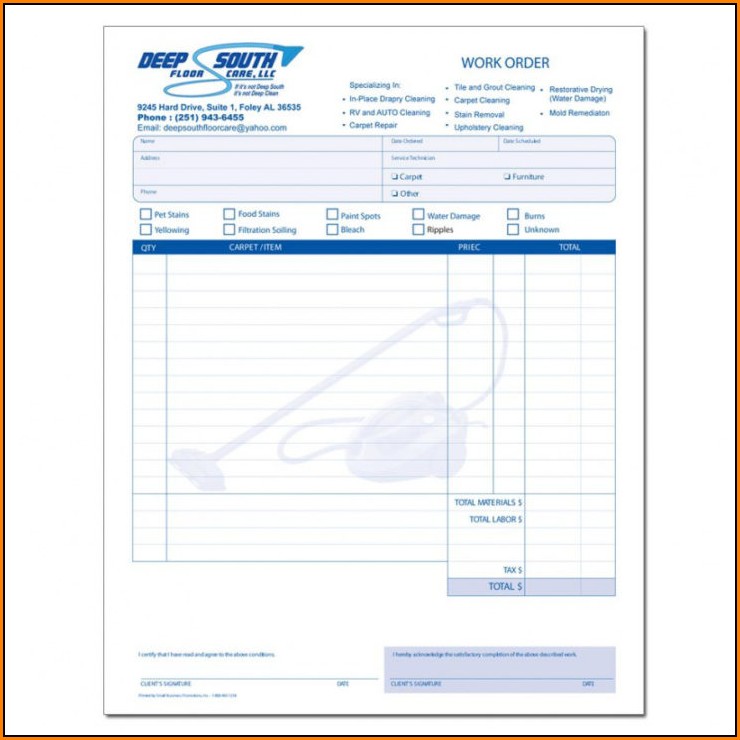 Janitorial Invoice Template Free