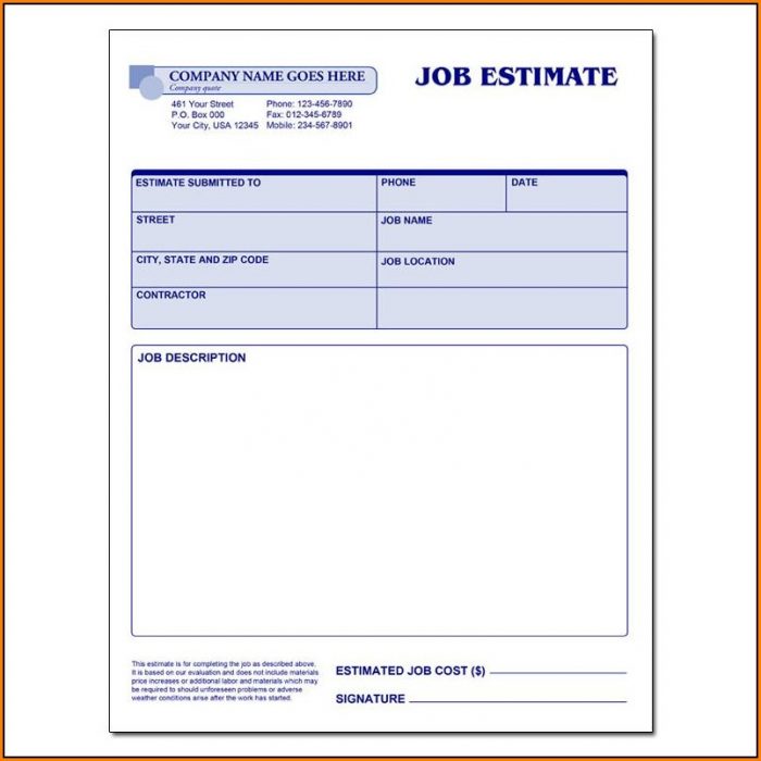 job-estimate-form-editable-estimate-template-printable-etsy